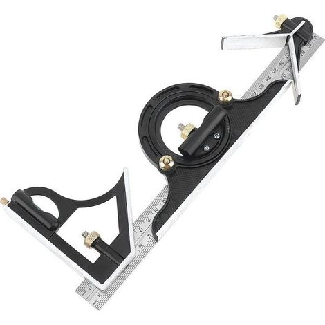 300MM multi-fonction rapporteur combinaison équerre règle en acier inoxydable outil de mesure professionnel charpentier outils (1/4)