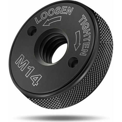 Écrou de serrage rapide SDS Clic M14, pour toutes les meuleuses d'angle AEG, Black & Decker, Dewalt, Flex, Hitachi, Metabo, Makita, etc. (1 écrou de tension), noir (1/5)