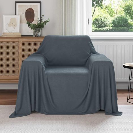 Wohndecken 6 pcs Dunkelgrau 210 x 140 cm Fleece