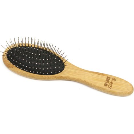 Brosse de Toilettage Bambou "Picots Perles" 22cm Naturel (1/5)