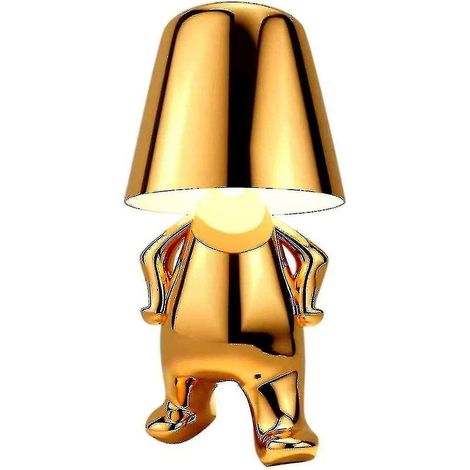 Lámpara de mesilla táctil, lámpara de escritorio Thinker dorada, inalámbrica, recargable, portátil, decorativa, con carga USB - YUHAO (1/5)