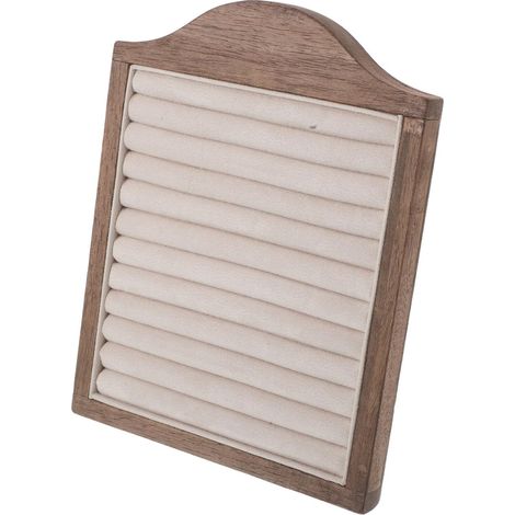 Présentoir à Bagues en Noyer Plateau Décoratif, Support à Bijoux Vertical Beige et Marron, Socle Stable pour Rangement Bijoux, pour Maison et Boutique, Porte-bagues (1/5)