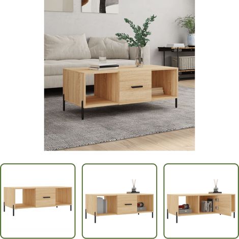 Table basse chêne sonoma - Table basse chêne sonoma 102x50x40 cm bois d'ingénierie (1/5)