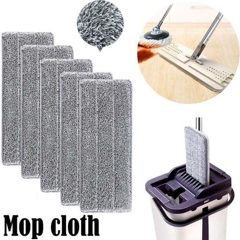5-teiliger Mikrofaser-Wischmoppkopf für Bodenwischer, Ersatz-Reinigungsbezug, Wischmoppkopf für Flachwischer, Mikrofaser-Reinigungstücher/Reinigungspads 33 x 12 mm