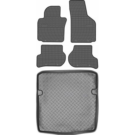 Skoda Octavia II Kombi de 2005 a 2013. Juego de alfombrillas de goma para coche y maletero.