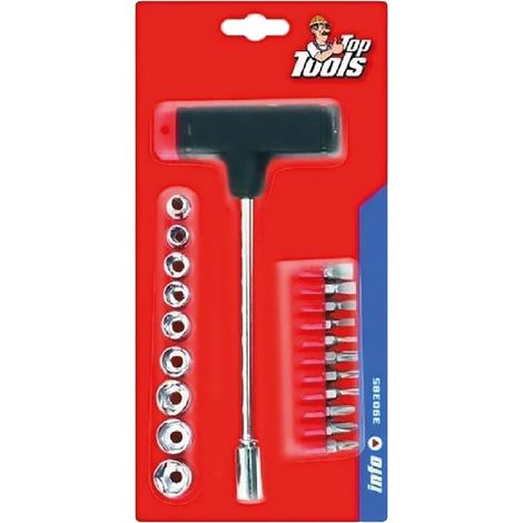 CACCIAVITE PORTAINSERTI / BUSSOLE set 22 pz  - TOPTOOLS