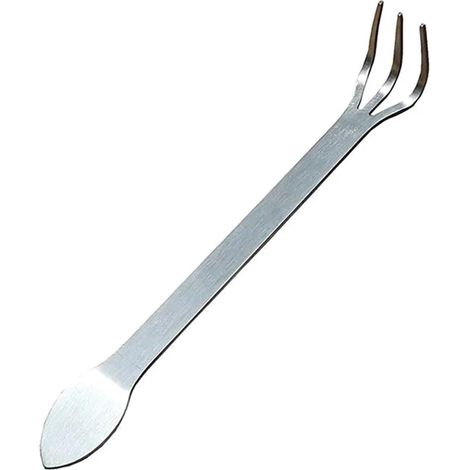 1 râteau à racines en acier inoxydable à 3 dents pour ameublir le sol des bonsaïs (1/4)