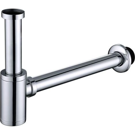 Siphon de Lavabo Tube de Siphon Chromé Design L en acier inoxydable Anti Odeur 1 1/4'' Haute Qualité pour Evier Lavabo (1/5)