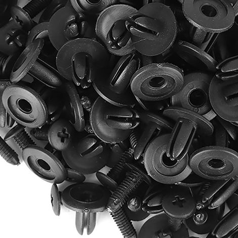 100 Clips Rivets Plastique Auto 6mm Diamètre Fixation Aile Pare-chocs Attache Poussoir AP (1/5)