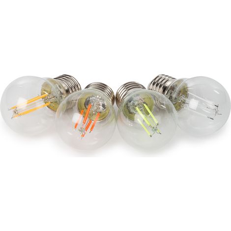 HQ-Power Bombilla LED, vidrio transparente, G45, 4 piezas (1/5)