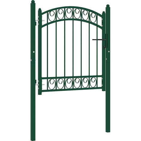 Puerta de jardín con arco superior acero verde 100x100 cm vidaXL (1/5)