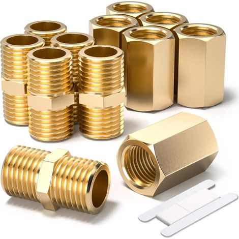4 pièces 3/4 "à 3/4" femelle et mâle BSP filetage laiton hexagonal mamelon connecteur de couplage pour la Conversion raccordement tuyau - 1/4 X (1/5)