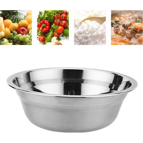 Bol à soupe non magnétique de 0,5 mm d'épaisseur, bol à soupe en acier inoxydable de 26 cm, bol épais, bol à légumes non magnétique, bol professionnel pour battre les œufs, assaisonner et préparer des (1/5)