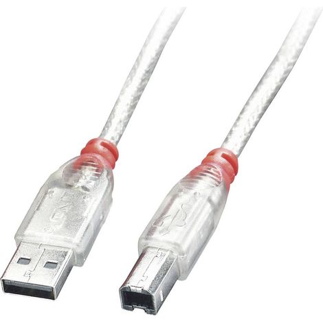 LINDY Câble USB USB 2.0 USB-A mâle, USB-B mâle 0.50 m transparent 41751 (1/2)
