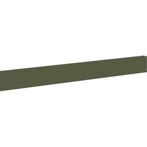 Borde de Césped 10 pcs 100 x 12 cm Acero Verde oliva vidaXL (1/5)