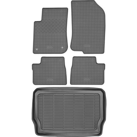 Ensemble de tapis de sol en caoutchouc pour Peugeot 208 I Hatchback (2012-2019) + tapis de coffre (1/5)
