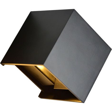 6W LED Quadratische Wandleuchte mit nach oben und unten gerichtetem Licht, modernes Wohnzimmer- und Schlafzimmer-Wandlicht, verstellbarer Abstrahlwinkel, wasserdicht, schwarz (1/5)