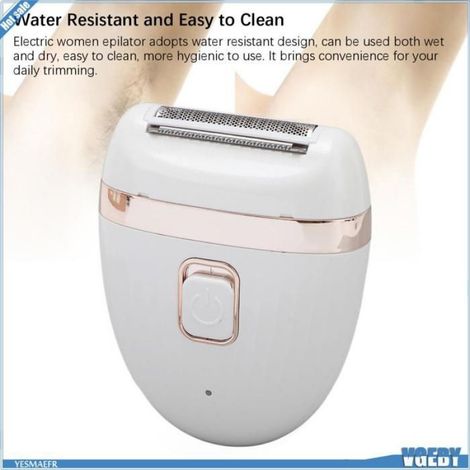 Ashata Épilateur électrique pour femme Épilateur électrique USB Rechargeable tondeuse à cheveux privée résistant hygiene kit Blanc (1/5)