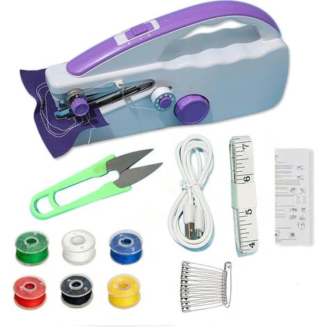 Mini macchina da cucire portatile per principianti, macchina da cucire elettrica senza fili per abbigliamento, tende, casa e viaggi. (1/5)