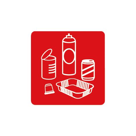 Picto magnétique Collec 45x45 mm - métal - rouge signalisation - RAL 3020