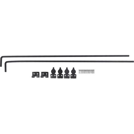Serrure de Porte Pour Clôture, Cane Bolt Métal Allié 36 pouces, Lot de 2, Latch Rond Porte Roulante Sol Multifonctionnel (1/5)