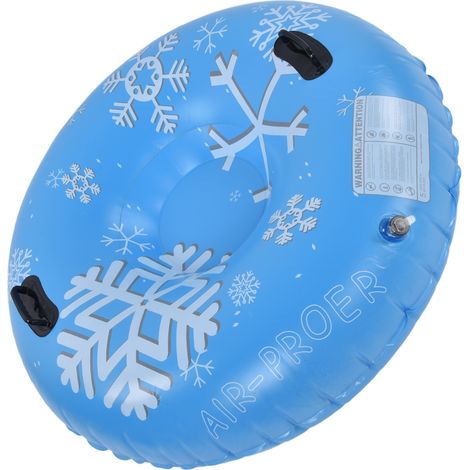 Lot bleu clair bouée de luge gonflable 120 cm PVC adulte traîneau neige jouet Noël homologué ASTM (expédié sans gaz) (1/5)