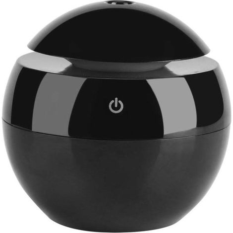 Difusor de aceites esenciales ultrasónico de 130 ml con humidificador y luz nocturna LED para oficina，yoga y spa (negro) (1/5)