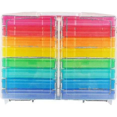 Boîtes de rangement photos transparentes 4x6 pouces, 16 pochettes de protection, classeur d'organisation d'images, conteneur de conservation pour tirages photo