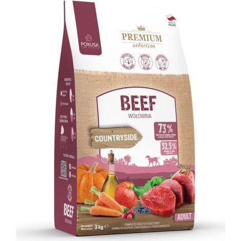 POKUSA Premium Selection Bœuf Adulte - croquettes pour chien - 3 kg (1/2)