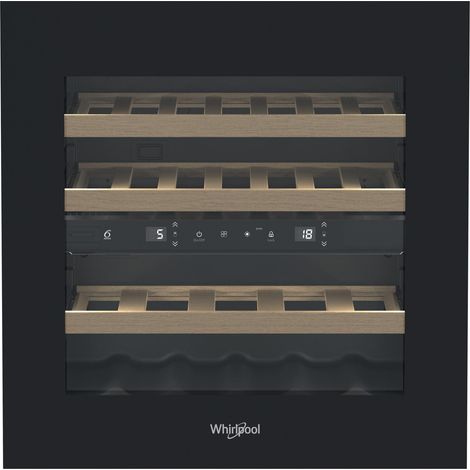 Whirlpool WHW60D2B. Posizionamento dell'apparecchio: Da incasso, Colore struttura: Nero, Colore interno: Nero. Capacità bottiglie: 21 bottiglia/bottiglie, Intervallo temperatura (zona 1): 5 - 10 °C... (1/3)
