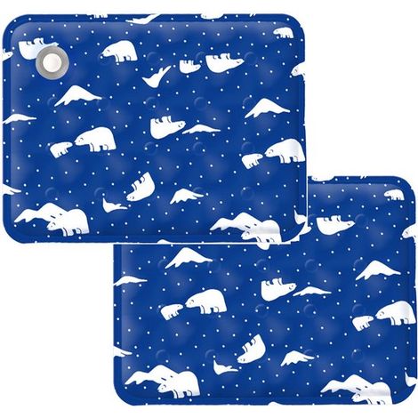 Alfombrilla refrescante para perros y gatos, 2 piezas, 40x50cm, Talla M, Para perros de menos de 4-10 kg, Inyección rápida de agua, Dos osos (1/2)