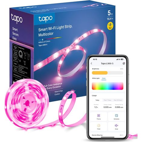 Ruban LED Connecté WiFi 5m, LED chambre Multicolore RGB L900-5 (1/5)