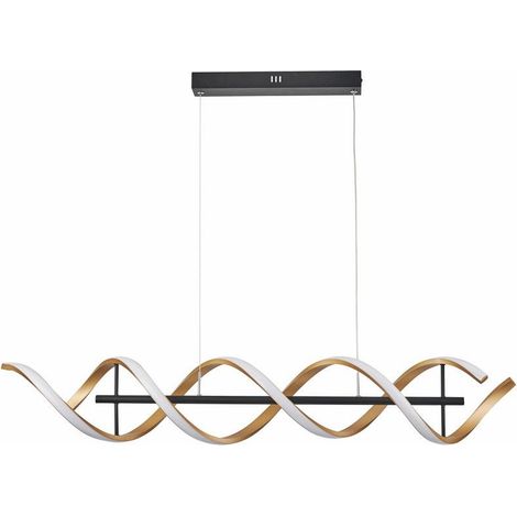 Lampada sospensione doppia Abrax LED 40W nero oro Reality (1/2)