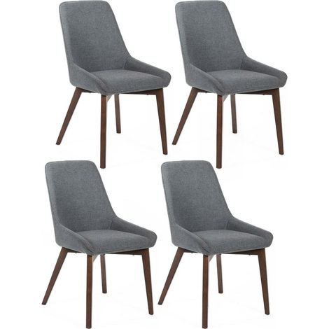 Set 4 Sedie 62x49,5xH87 cm in Tessuto Vera Grigio Scuro (1/5)