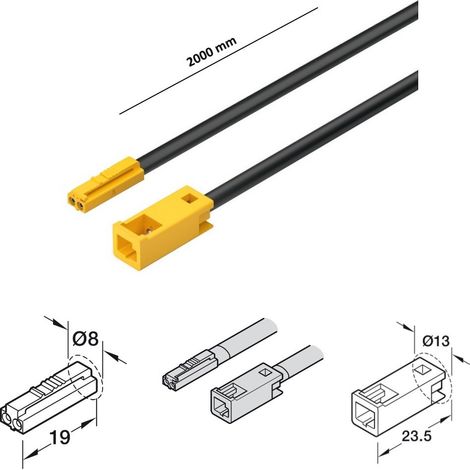 CAVO DI PROLUNGA HAFELE LOOX5 12V PER LAMPADE MONOCROMATICHE MM.2000 833.95.714
