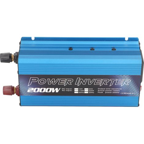 Convertisseur de voiture 2000W onduleur solaire universel en alliage d'aluminium faible bruit onde sinusoïdale modifiée pour recharge polyvalente (1/5)