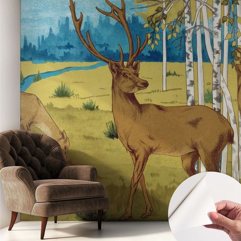 Fotomurale adesivo - parete decorativa - decorazione casa - stile moderno parete - Armonia boschiva 250x250 cm (1/5)
