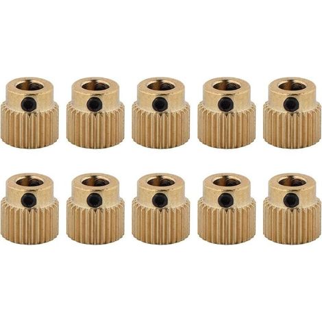 Roue d'extrudeuse en laiton 26/40 dents 10 pièces de roue d'extrudeuse en laiton pour CR-10.CR-10S, Ender 3, Ender 3 Pro, extrudeuse MK7 MK8 (26 dents) (1/5)