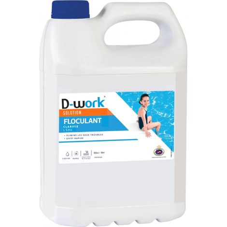 Floculant Liquide pour Piscine 5 l - Traitement Efficace et Clarifiant - D-Work