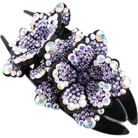 Barrette Strass pour Femme et Fille, Épingles à Cheveux Cristal Élégantes, Pinces Fines pour Cheveux Épais et Longs, Accessoires de Coiffure Luxueux (1/5)