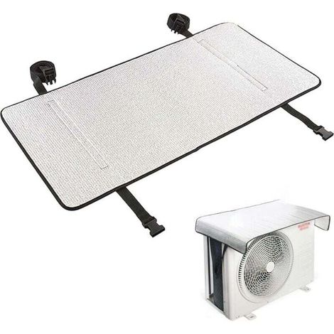 Housse de protection pour climatiseur extérieur avec film aluminium réfléchissant pour climatiseurs muraux, protection contre la pluie et le soleil, 80 x 40 cm. (1/4)