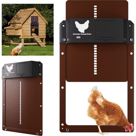 New Automatic Chicken Coop Door, Automatic Waterproof with Light Sensor, Battery Operated Induction Chicken Coop Door (1/4)