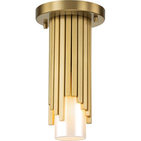 Suspension MARVELE laiton vieilli verre opale E14 Ø14cm (1/5)