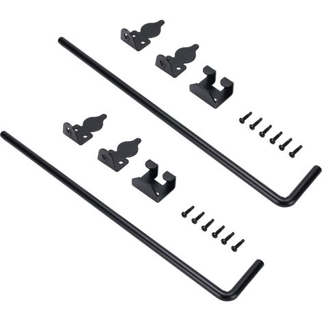 Ensemble 2 Verrous de Portail à Bascule Tige 45cm Clôture Bois Renforcé Loquet Sol Butée Métal Goupille Porte Fer (1/5)