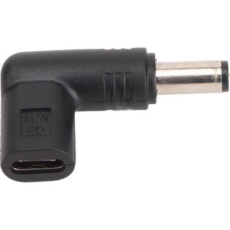 Adaptateur USB Type C femelle vers DC 5.5x2.1mm mâle, charge rapide 100W PD, angle à 90°, convertisseur USB-C vers prise DC (1/5)