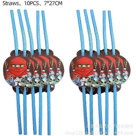 Assiettes en carton Ninjago, gobelets en carton, essuie-tout, boîtes de Rice Krispies, nappe de fond, nappe de fond avec fanions, anniversaire Ninjago (1/5)
