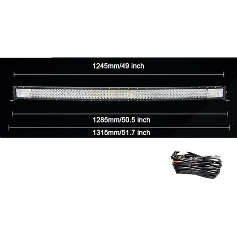 Barra luminosa, fascio luminoso combinato, design impermeabile, cavo curvo da 50 pollici (1/2)