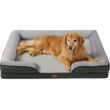 Hundebett orthopädisches Hundesofa L 134 x B 106 x H 20 cm Tannengrün (1/5)