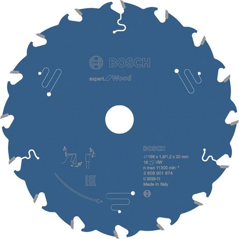 Bosch Expert for Wood Kreissägeblatt, 168x20x1.8/1.2 mm, 16 Zähne - 2608901874 (1/4)