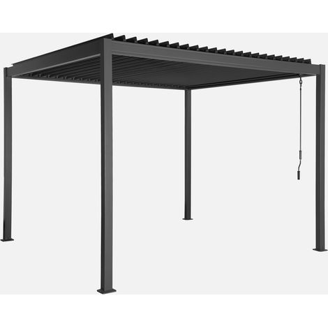 Pergola bioclimatica 3x3m in alluminio e acciaio con lamelle orientabili